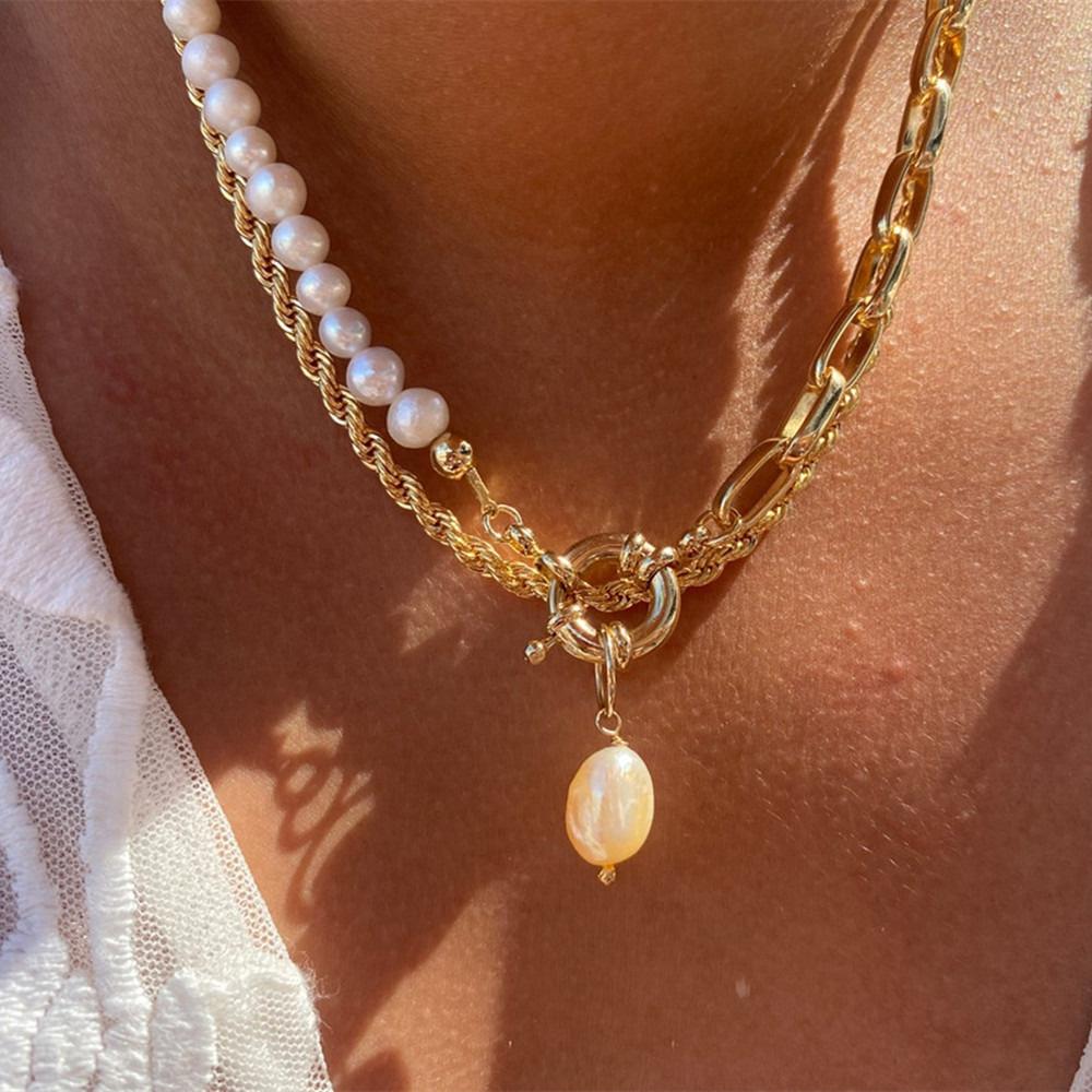 Fashion Punk Exaggerate Chain Crystal Heart Shaped Pendant Multilevel Punk Necklace For Women Vintage Choker Wedding Jewelry