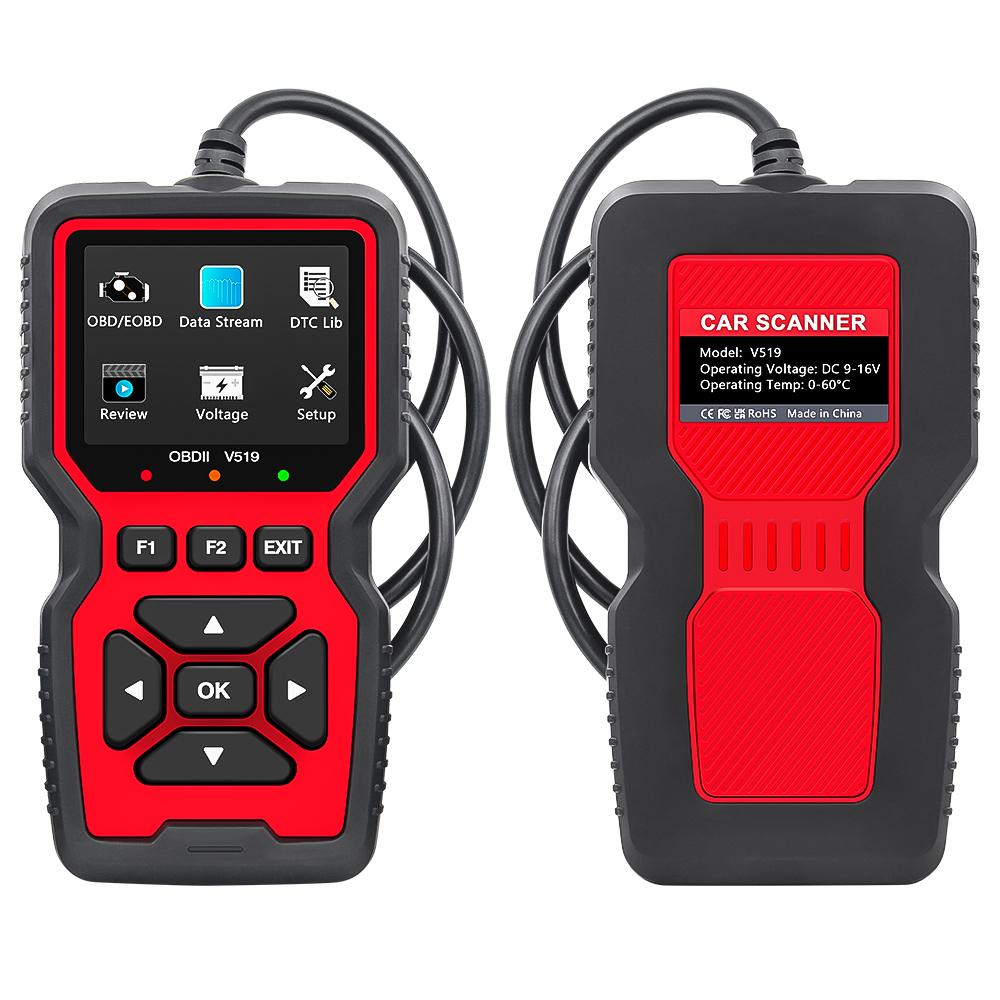 Cititor de coduri OBDII Scaner de diagnosticare date live v519 OBD/EOBD Verificare motor Citire Ștergere DTC OBD2 Scaner profesional