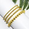 Versatile Round Bead Hematite Gold-Plated Elastic Bracelet: European & American Beach Style with Color Retention