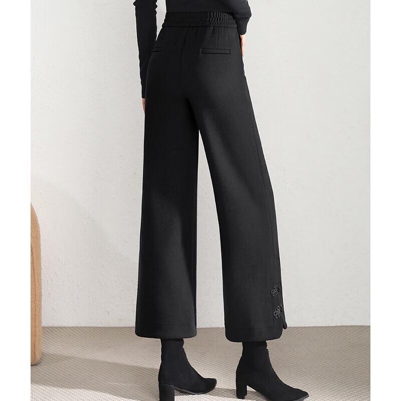 AIXUANMI Women's Premium High-Waist Wide-Leg Winter Pants