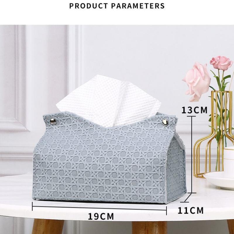 

Living Room Coffee Table PU Leather Tissue Box Nordic Simple Plain Paper Tissue Boxes белый