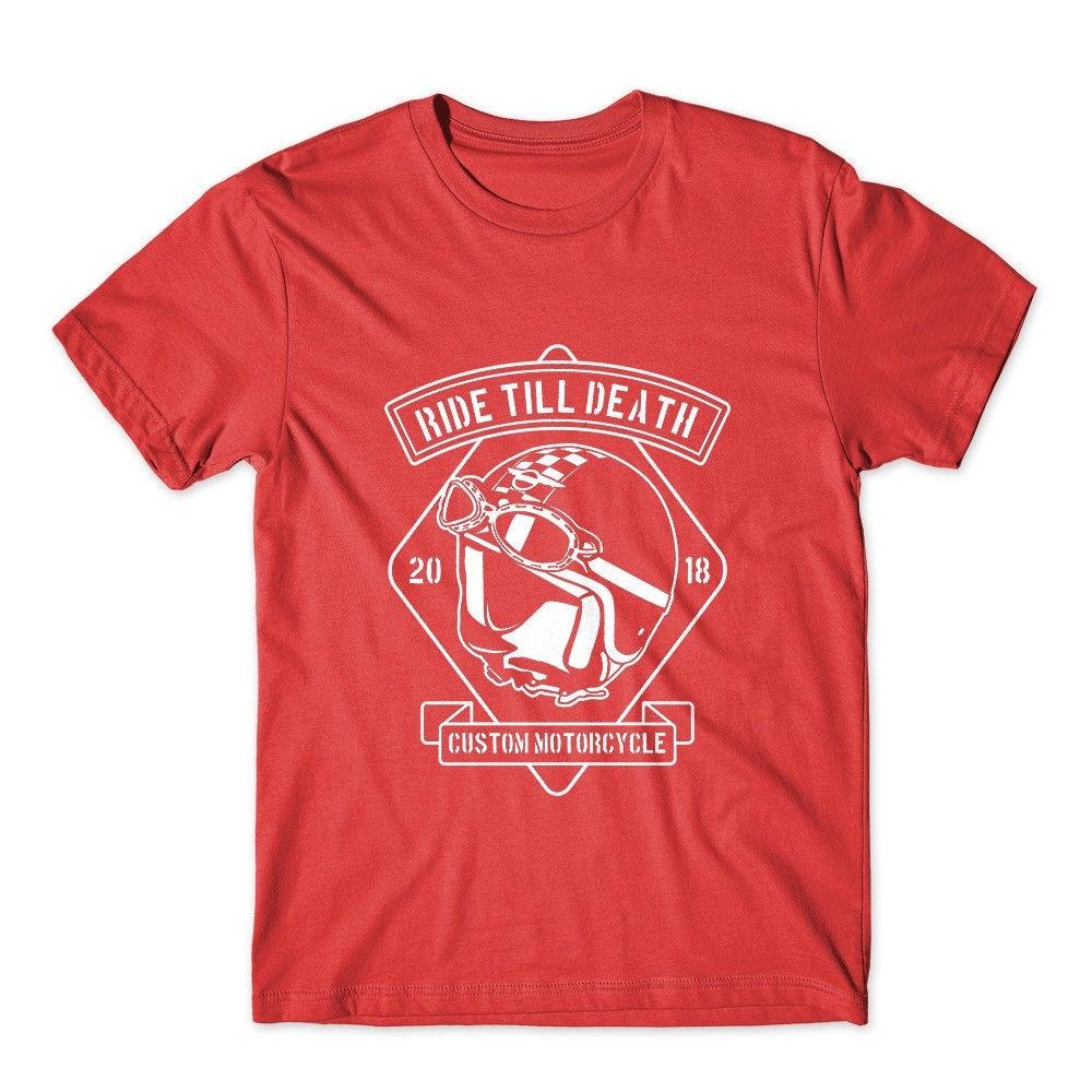 

Ride till Death Tshirt Motorcycle Shirt 100% Cotton Premium Tee New M