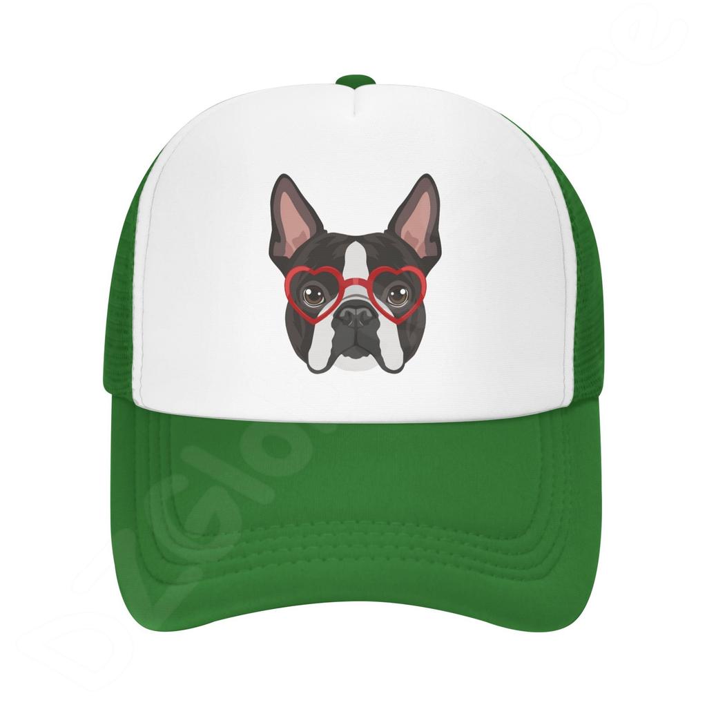 Denim-Kappe, Boston Terrier-Hund, Baseball-Dad-Cap, klassisch gewaschen, 100 % Baumwolle, verstellbar, lässig, Sport, für Unisex, Damen, Mütze