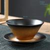 Coffee cup handmade Japanese retro figured cup rough pottery kiln change ceramic mug saucer tea mug coffee cups set  teacup