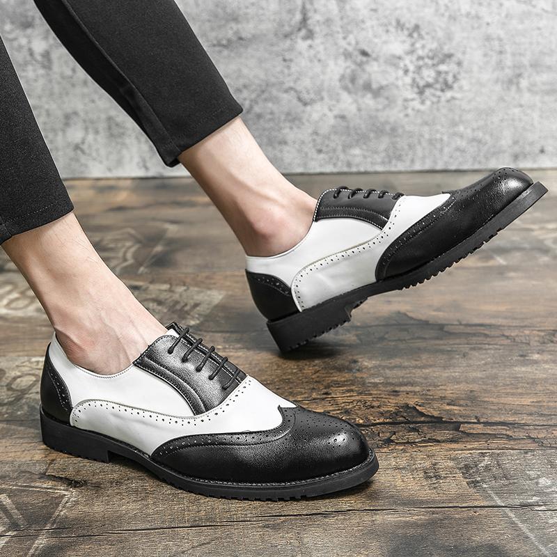 Mens British Brogues Leather Shoes Luxury Brand Men Business Dress Shoes Casual Social Shoe Male Wedding Footwear Zapatos Hombre