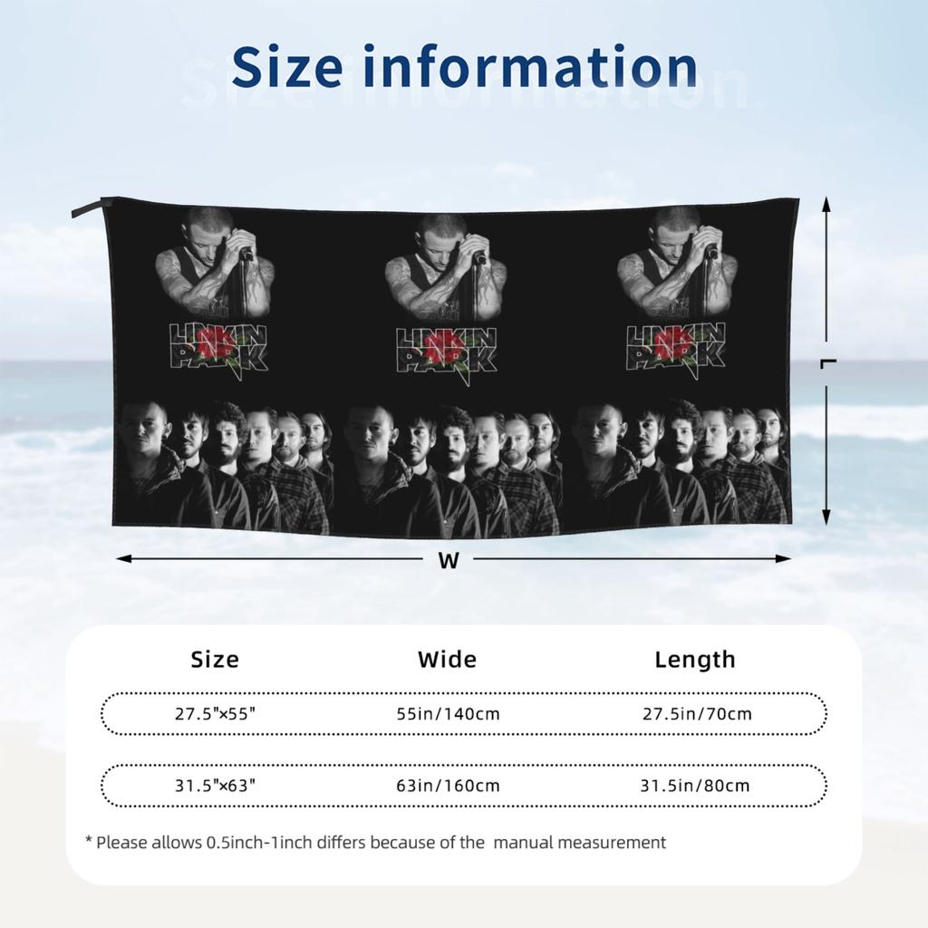L-Linkin Hot Band Park American Rock Band Beach Towel Soft Microfiber Quick Dry Absorbent Quick Towels For Swimming