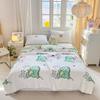 Cartoon Rainbow Bear Summer Quilt 100% Cotton Air Conditioning Thin Quilt for Kids Teens Multi-functional Nap Quilted Quilt