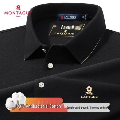 MONTAGUT Men's 10A Anti-Bacterial Breathable Long Sleeve Polo Shirt