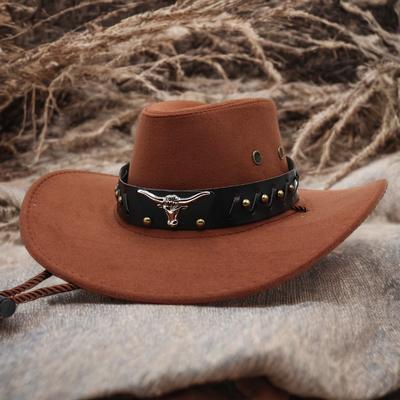 Nowy Kapelusz Kowbojski w Stylu Zachodnim Dla Mężczyzn i Kobiet Retro Kapelusz Dżentelmeński z Szerokim Rondem Kapelusz Jazzowy Cowgirl Letnie Modne Kapelusze Przeciwsłoneczne