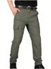 Men's summer tactical trousers combat anti-splashing multi-bag wear-resistant solid color overalls trend spot