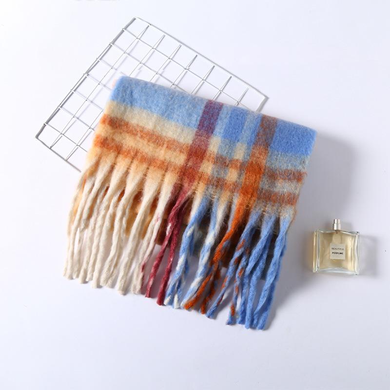 New Spring, Autumn and Winter Thickened Warm Hair Pulling Scarf Fashionable and Versatile