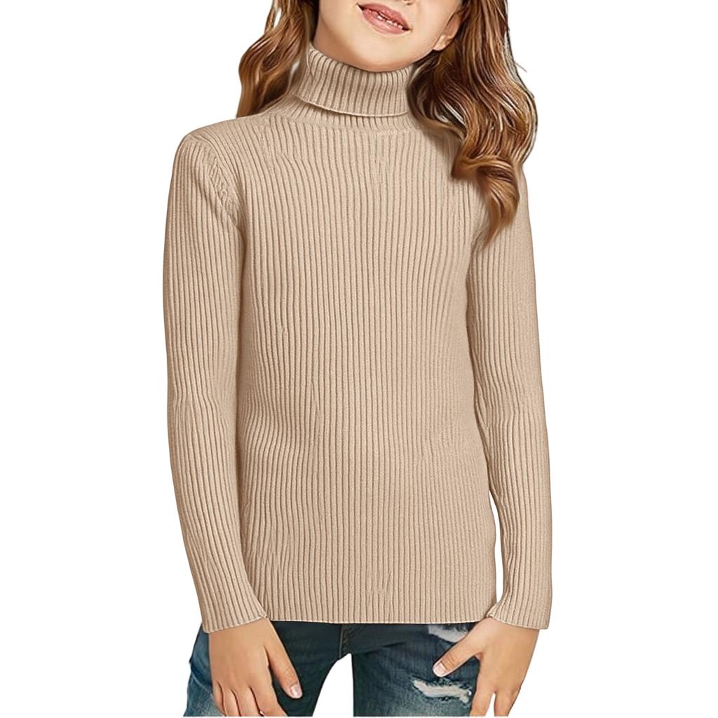 Children's Fashionable Casual Fleece Turtleneck Long-sleeved Top