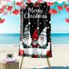 Christmas Gnomes Print Beach Towel, Large Soft Quick Dry Towel for Beach Camping Swimming
