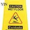 Bilingual Caution Sign Wet Floor Safety Sign, Double Sided English Spanish Yellow Warning A-Frame Foldable for Indoor Outdoor