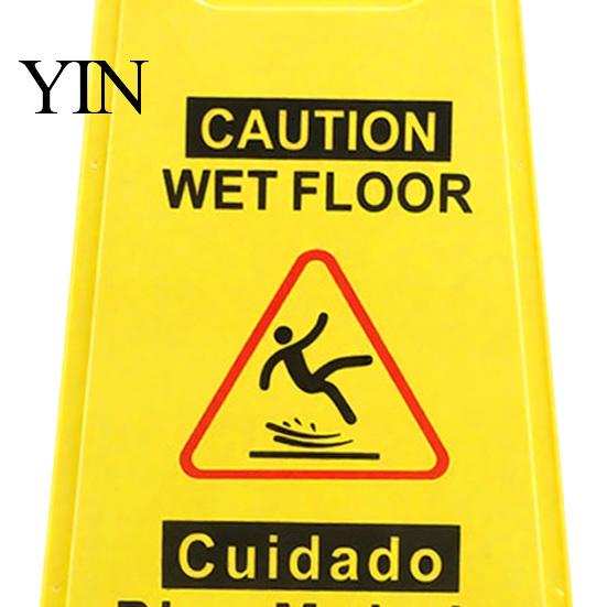 Bilingual Caution Sign Wet Floor Safety Sign, Double Sided English Spanish Yellow Warning A-Frame Foldable for Indoor Outdoor