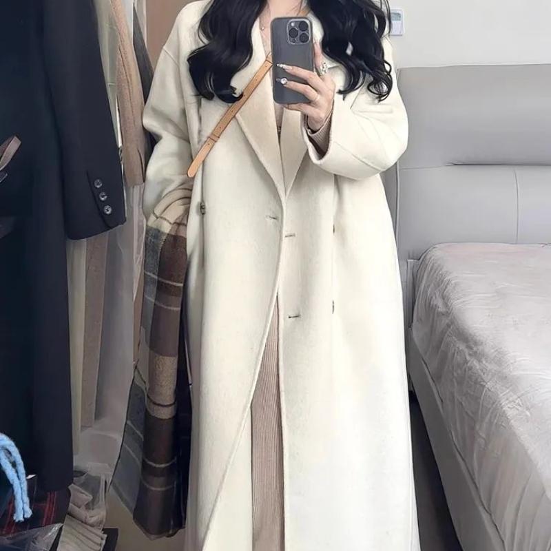 Korean-Style Woolen Outer Wear for Women Autumn Winter High-Quality Thickened Versatile High-End Woolen Coat