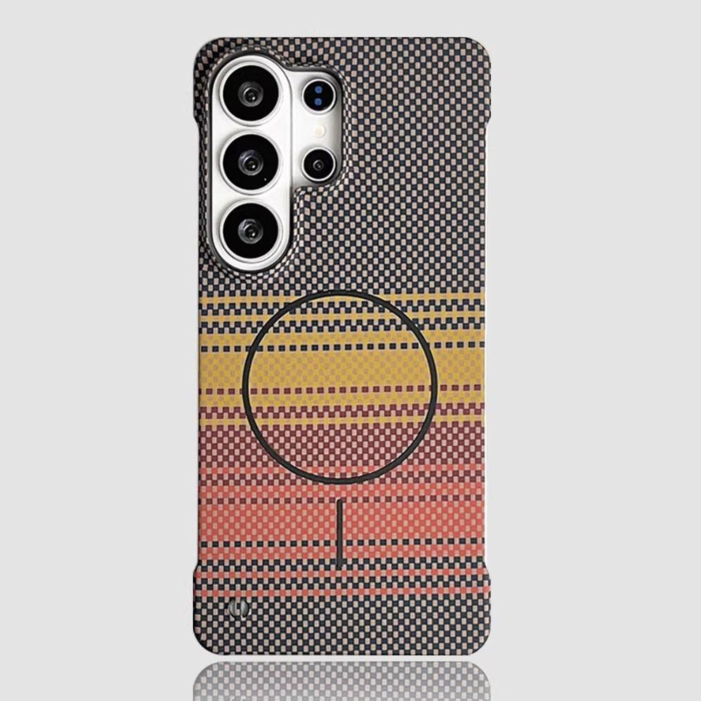 For Samsung Galaxy S26Ultra Luxury Carbon Fiber Broderless for Magsafe Case for Samsung Galaxy S26 S25 S24 S23 Ultra Plus Cover