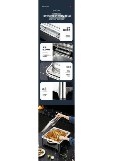 Stainless Steel Electric Buffet Warmer with Visible Hydraulic Heating for Hotel Restaurants
