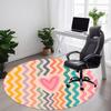 1pc Heart Waves Office Round Area Rug, Indoor Mat Suitable For Office, Under Office Chairs Bedroom Living Room Home Decor, Room Deco