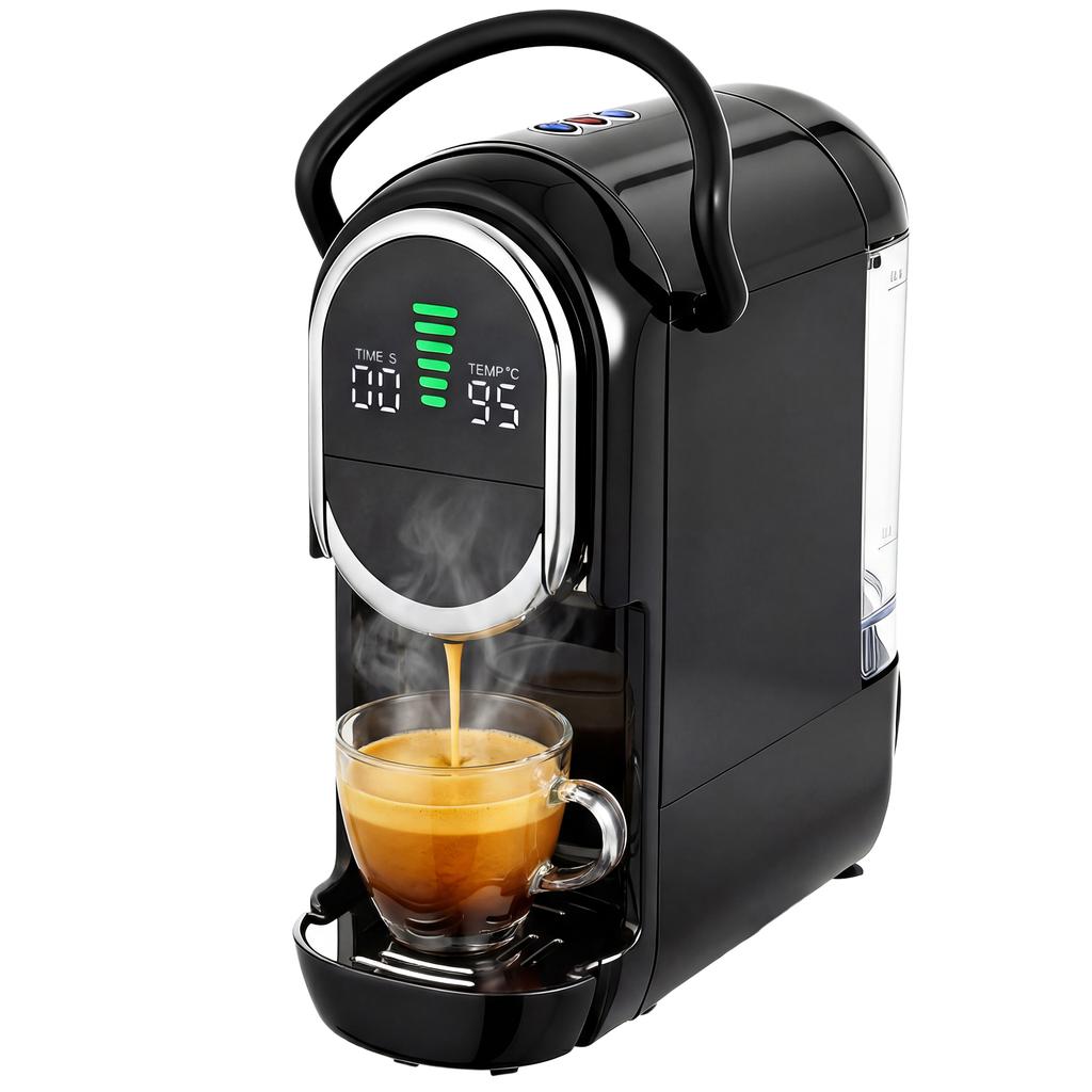 Pod Coffee Machine for Nespresso, Dolce Gusto Capsule & Ground Coffee, Small Semi Automatic Coffee Maker, 19 Bar, 0.6L