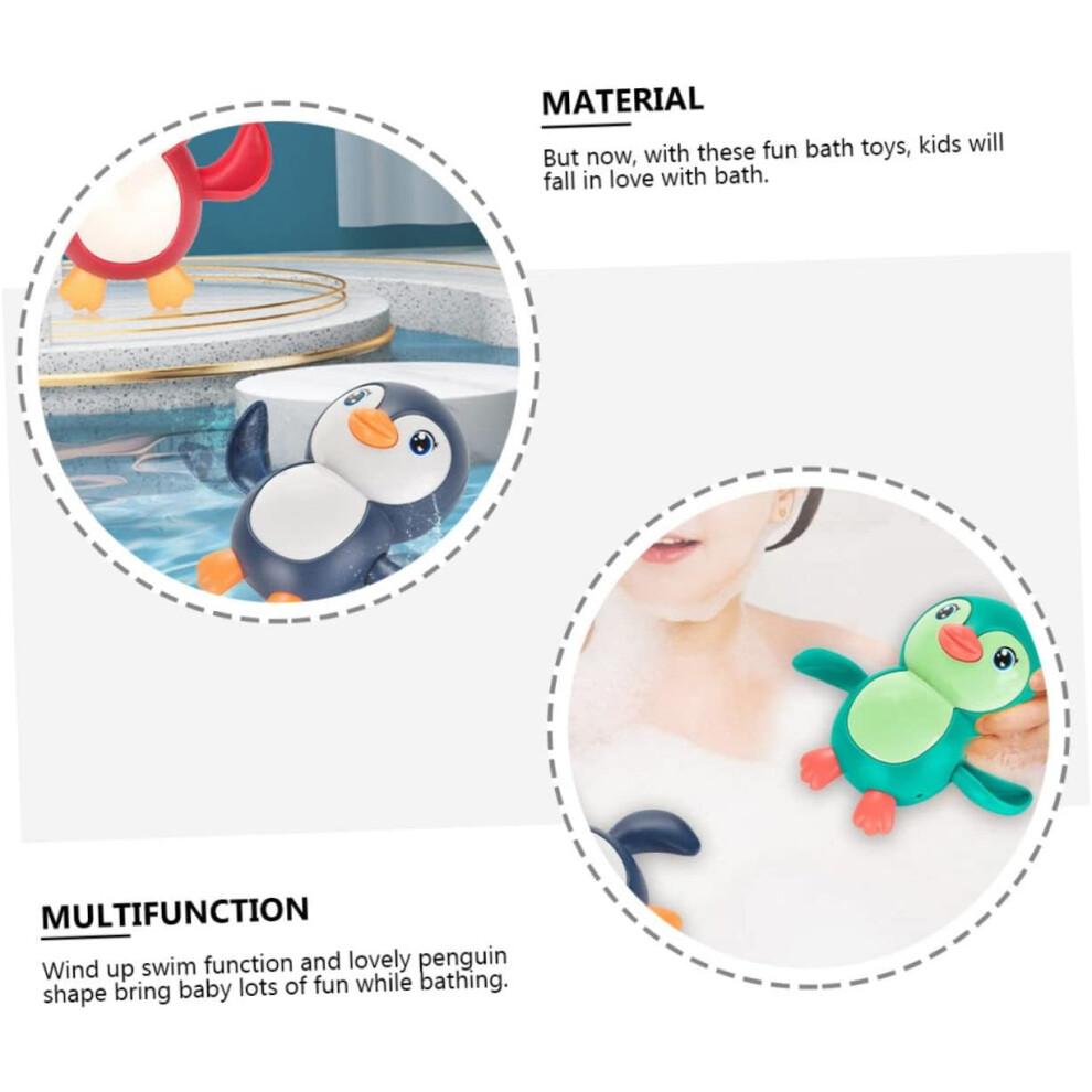 3pcs Bath Toys Wind Up Swimming Penguin Battery Floating Fun for Kids and Toddlers
