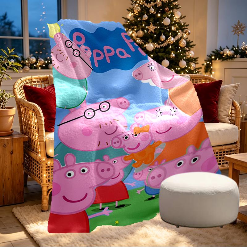 Peppa Pig Print Blanket - Soft & Comfortable, for Bedroom, Travel, Sofa, Home Decoration - Birthday Christmas Gift for Friend
