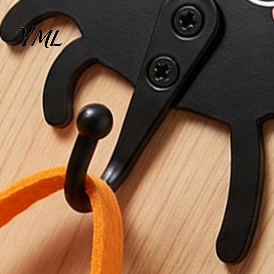 Stable Load Bearing Hook for Bags Wooden Spider Wall Keys Hat Towel, Cute Cartoon Black Decorative Halloween Hanger, Mounted Gothic Key Entryway