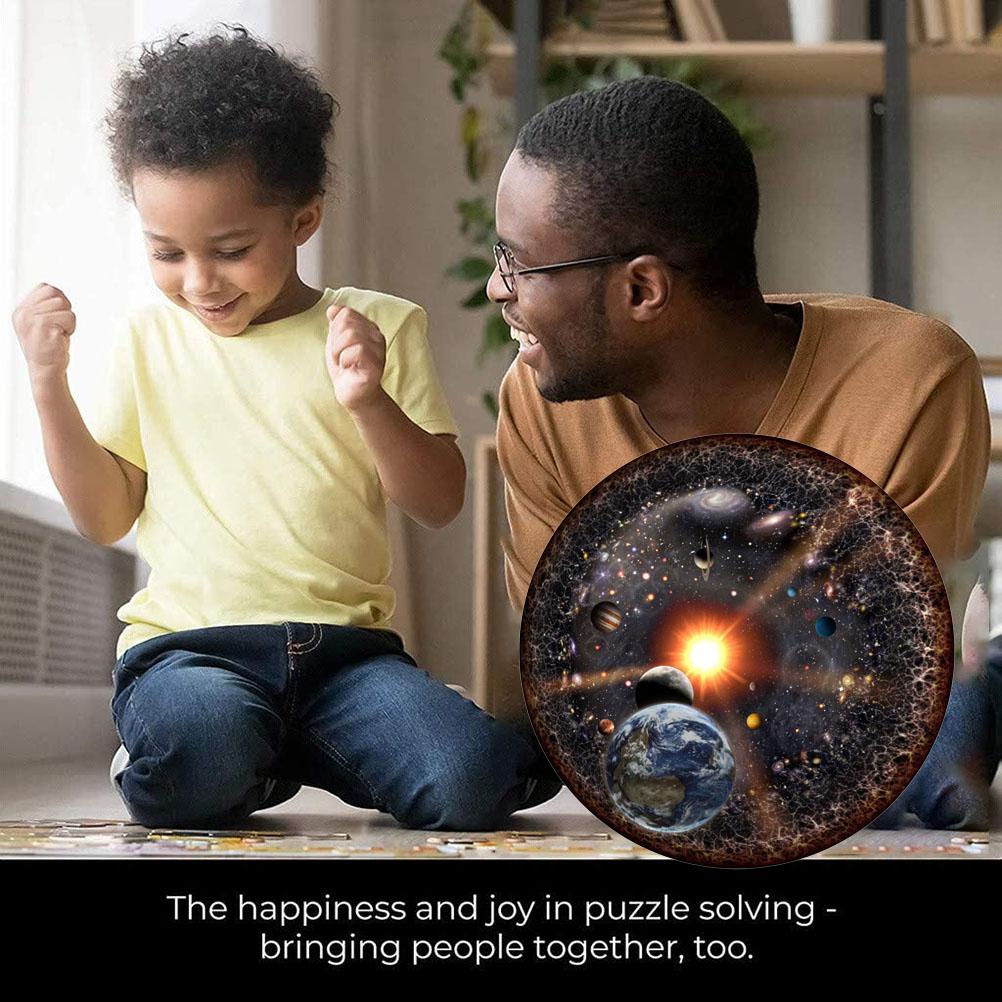 1000 Teile Rundes Puzzle Universum Sonnensystem Planet mit Sonne Erde Kinder Erwachsene Spielzeug