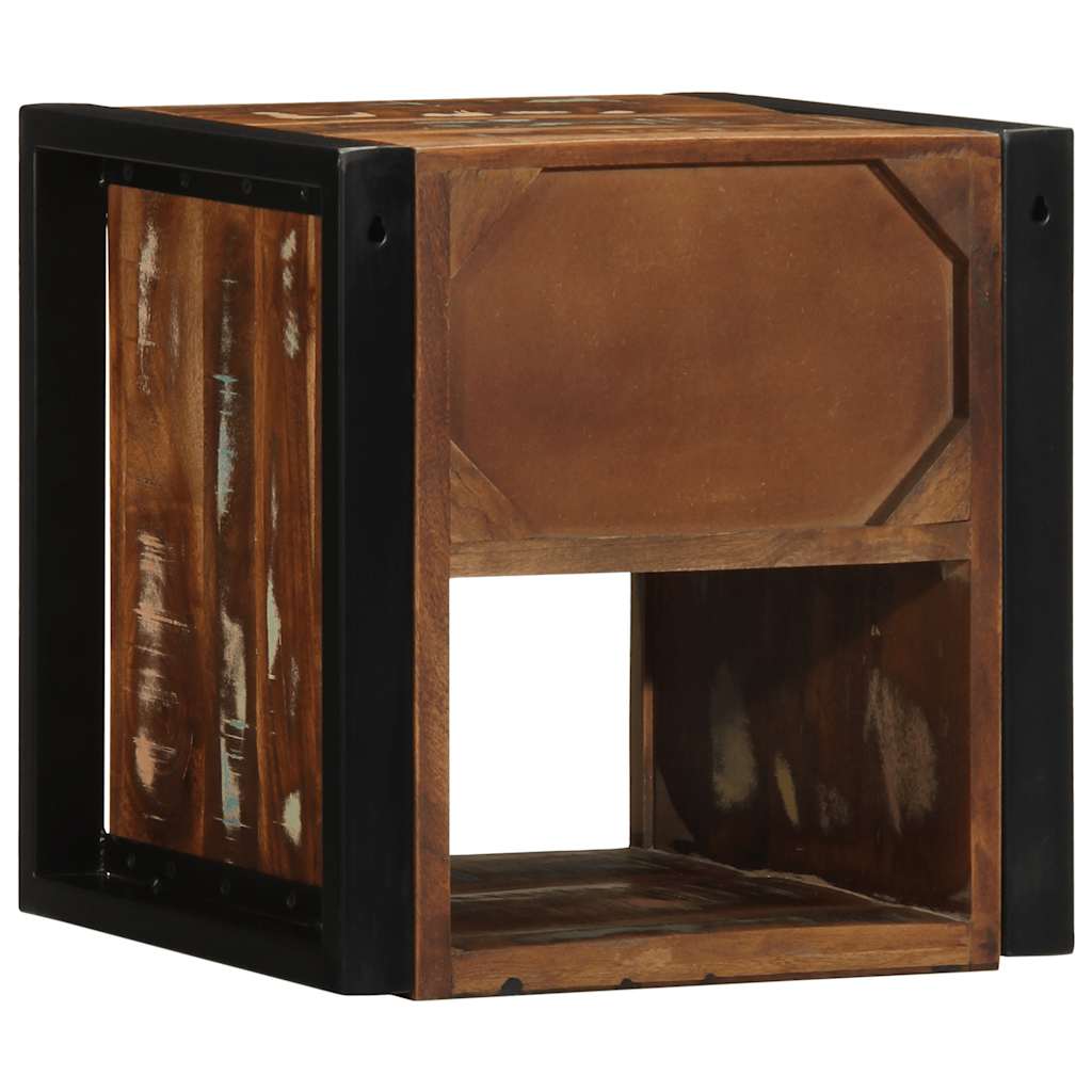 Nightstand Multicolored 40 X 35 X 40 Cm Solid Reclaimed Wood