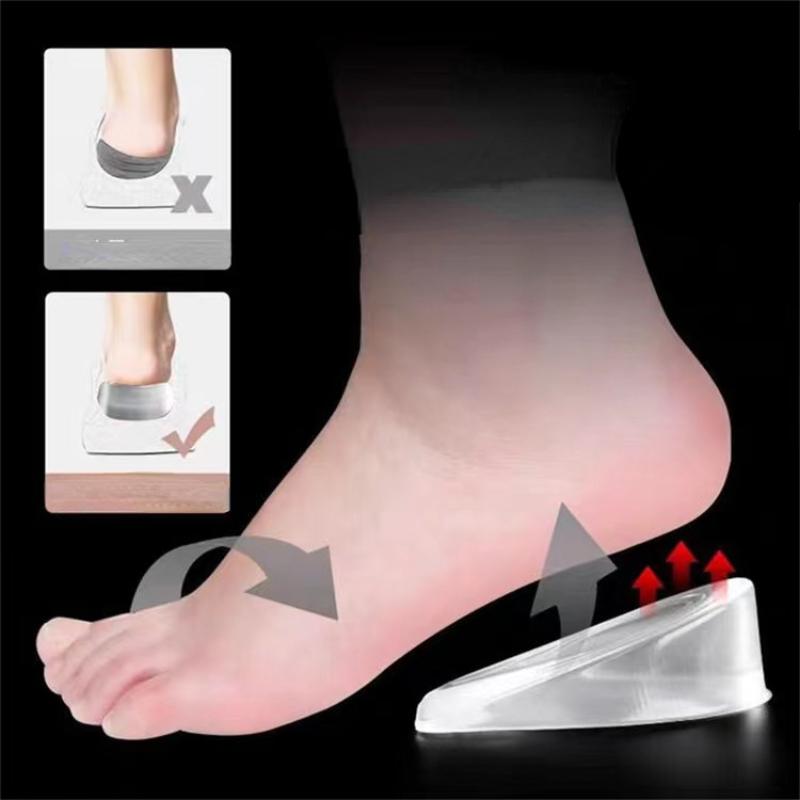 Silicone Gel Height Increase Insole Heel Lifting Inserts Shoe Foot Care Protector Elastic Cushion Arch Support Insert for Unisex