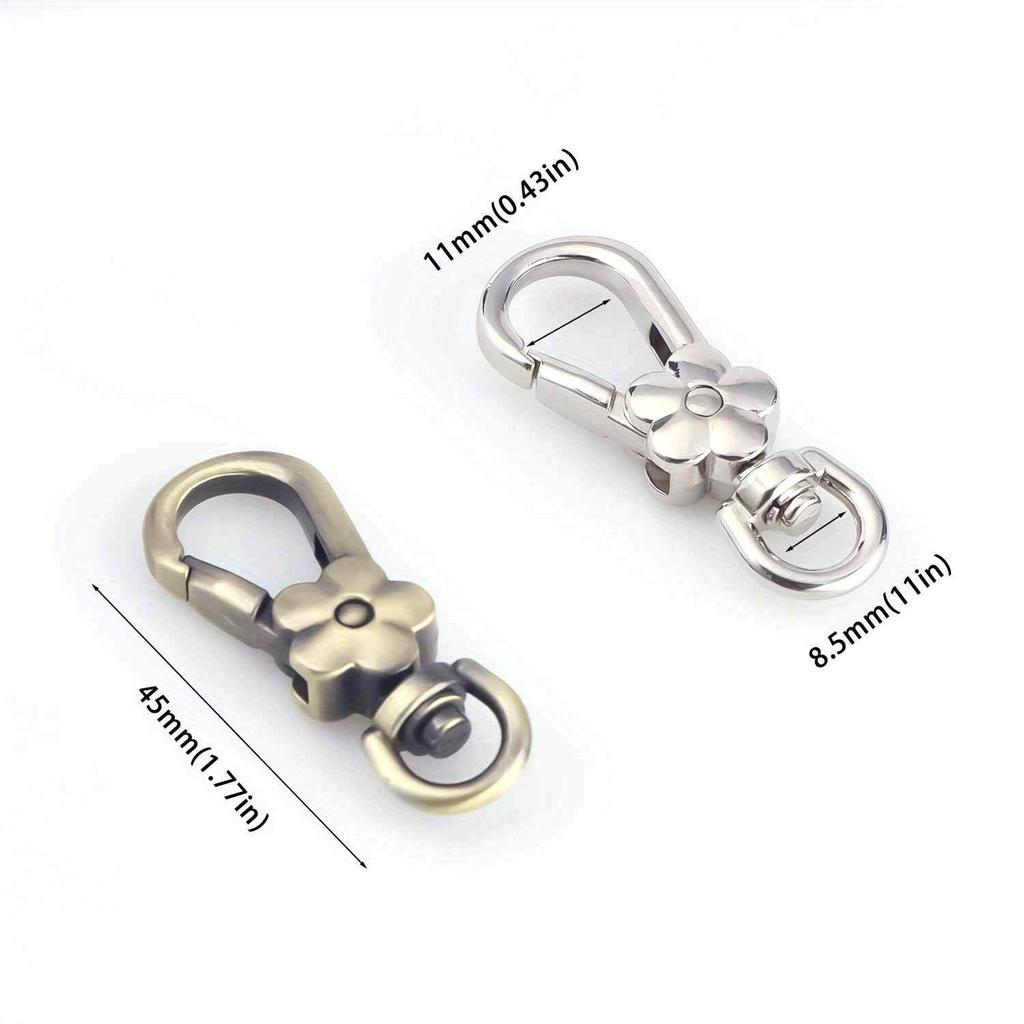 5 Stück Handtaschenverschlüsse Henkel Blume Karabiner Metallverschlüsse Drehauslöser-Clips Karabinerhaken Taschenschlüsselringe Schlüsselanhänger Taschenzubehör