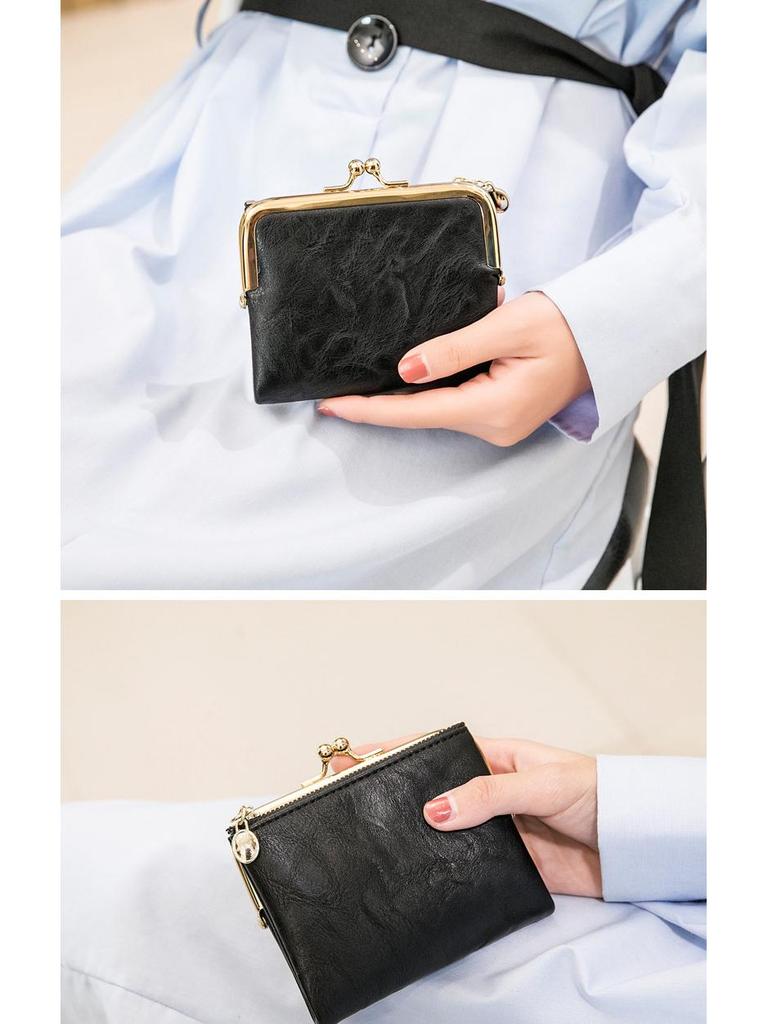 Xiangyin Women's 2024 Retro Multifunctional Leather Wallet: Short Folding Coin Purse & Card Holder
