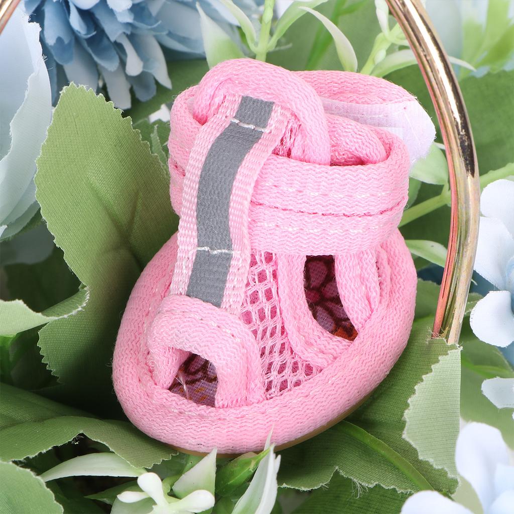 4Pcs Shoes Pet Booties Lightweight Breathable Design for Comfortable Outdoor Wear Size 4 Pink Dog Shoes