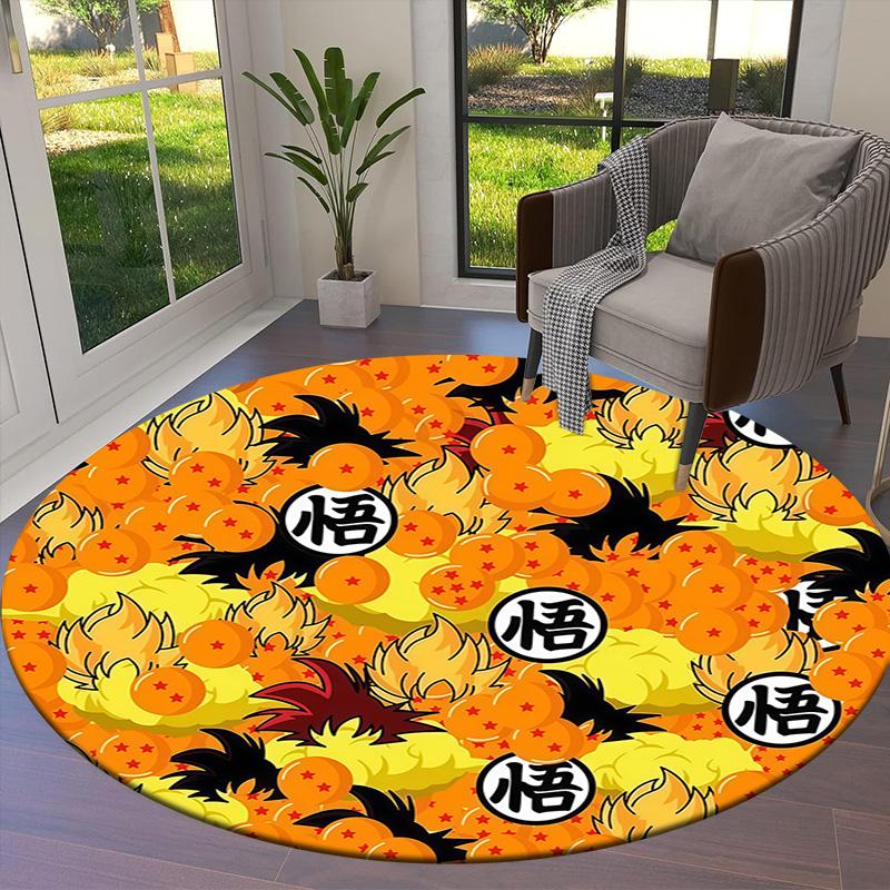 Dragon Ball Z Round Area Rug Carpet Rug For Living Room Bedroom Sofa Playroom Decor Nonslip Floor Mat