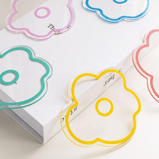Acrylic Flower Coaster Heat-Resistant Scratch-resistant Cup Pads Non-Slip Cute Transparent Cup Mat for Kitchen Living Room Office