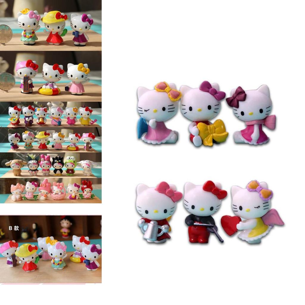 Adorable 6pcs Hello Kitty Kuromi Sanrio Cute Dolls Accessories For Collectors