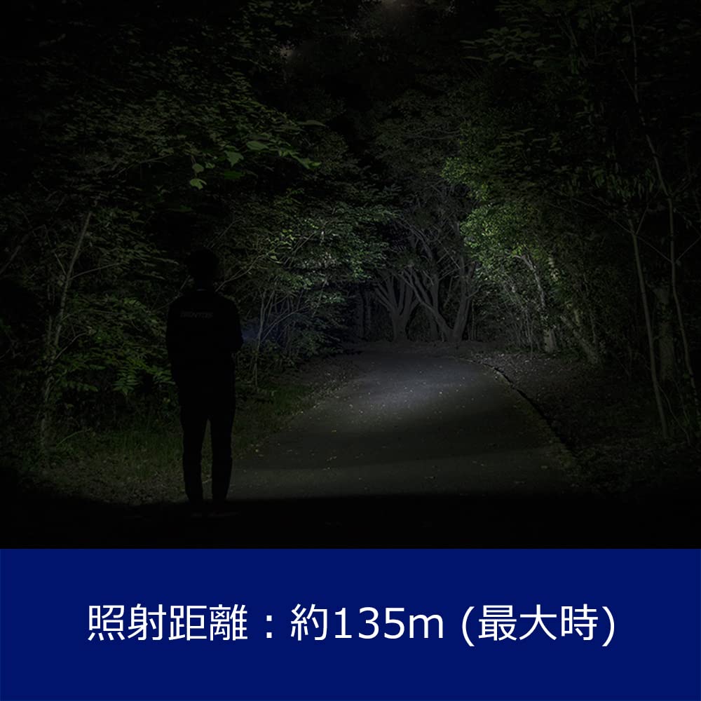 GENTOS Owl LED Flashlight Lumens Brightness 4 Hours of Operational Light Dustproof Water Resistant 1m Uses 2 AA Batteries OW-032D [370 / / / /