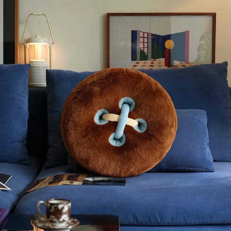 Retro Button Cushion Pillow - Decorative Sofa & Bed Backrest, Home Ornament & New Year Gift