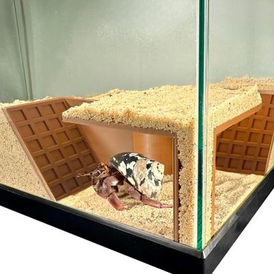 Hermit Crab Tank Tunnel Under Gravel Hermit Crab Cave Corner with Climbing Tunnel Safe Habitat Climbing Toy Tunnel for Pet Crab Fish Tank Aquarium