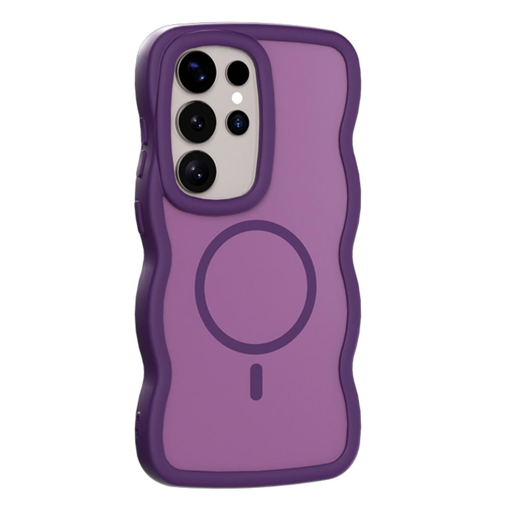 For Samsung Galaxy S24 Ultra Case Compatible with MagSafe TPU+PC Phone Back Cover Skin Touch Wave Shape