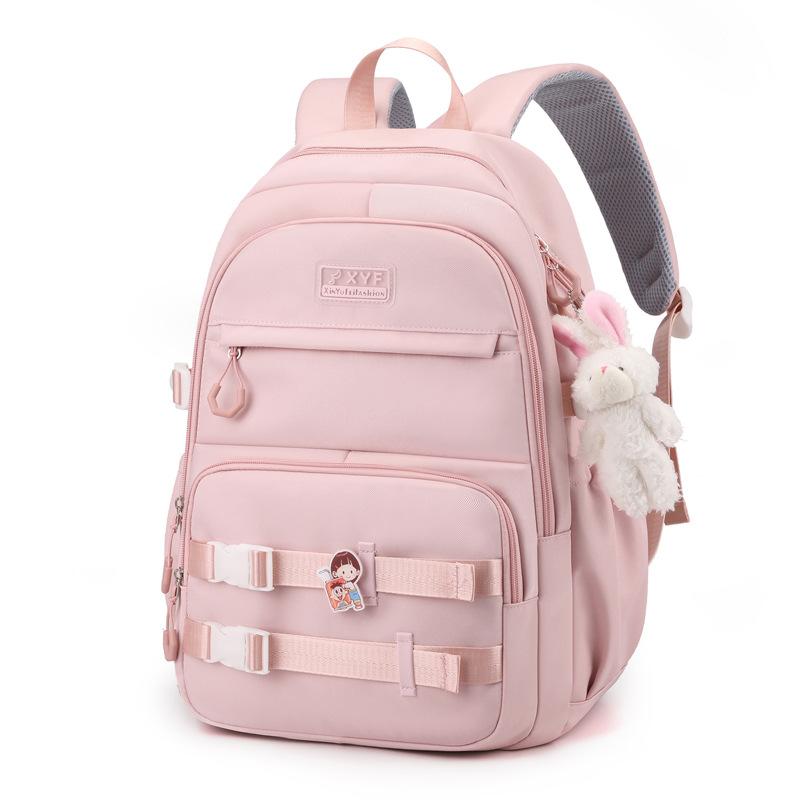 

New Elementary School Bag Girls Middle School and University Students Reduce the Burden Large Capacity Backpack Fashion Backpack рожевий