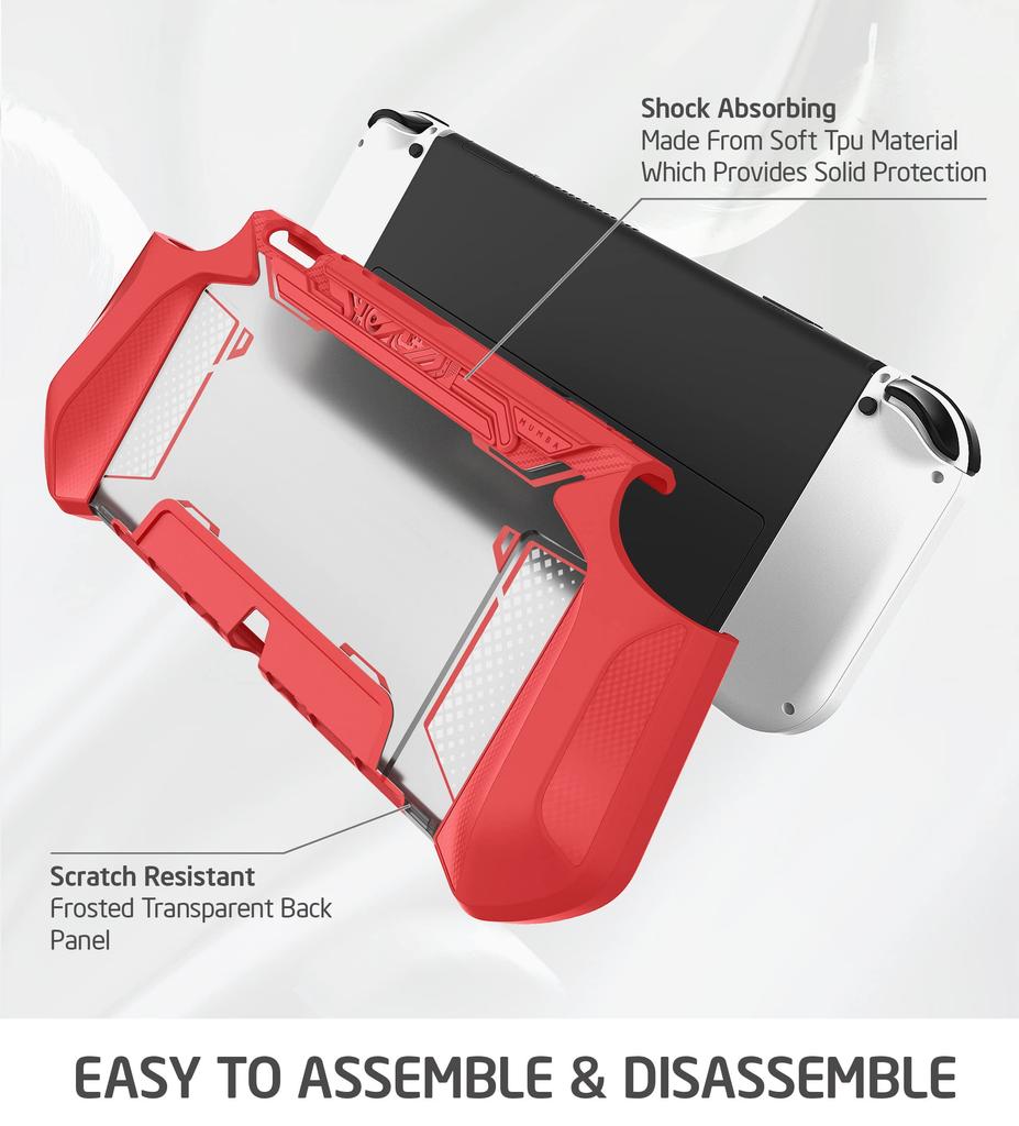 Чехол Mumba Nintendo Switch OLED 2021, органическая модель EL, защитный чехол TPU Grip, совместим с Nintendo Switch OLED и контроллером