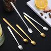 Stainless Steel Square Head Long Handle Spoon - Bar & Cocktail Mixing, Stirring for Coffee, Tea, Iced Drinks, Perfect for Mugs