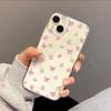 Floral Strawberry Cartoon Transparent Phone Case for iPhone 14/15/16 Pro/17/17 Pro Max with Precision Hole