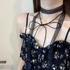 Neue Mode Unifarbene Spitze Blume Band Choker Halsband Schwarz Weiß Halskette Vintage Y2K Choker Kette Halsketten Party Schmuck