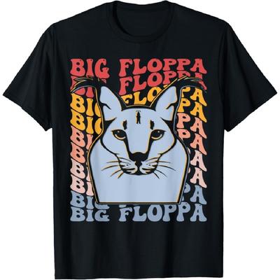 Big Floppa Groovy Caracal Cat Meme T-Shirt for Men Women
