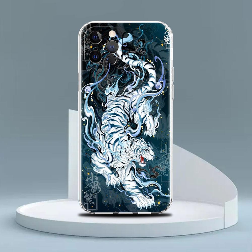 Clear Case For Apple iPhone 14 13 11 12 Pro 7 8 Plus XR X XS Max 6 6S 14Pro Silicone Phone Cover Animal Dragon