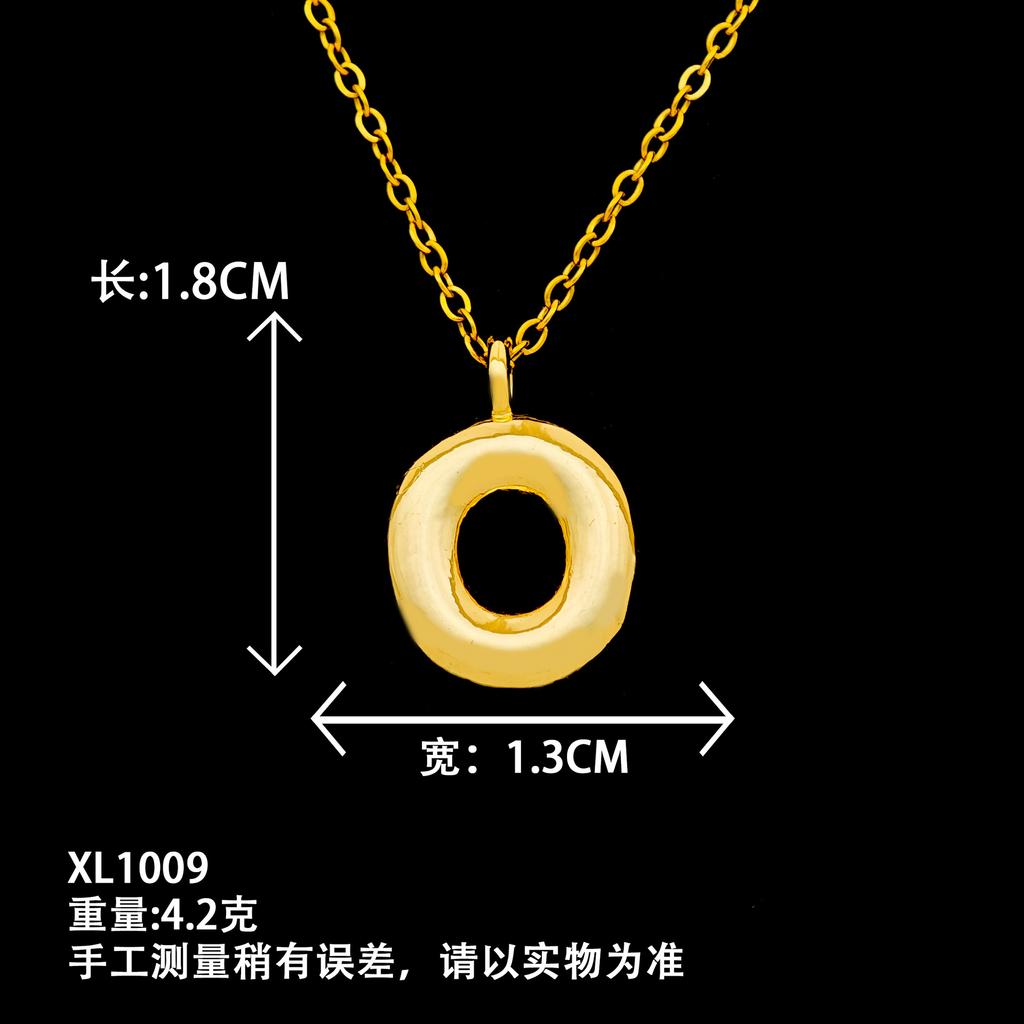 European and American popular glossy English letter necklace autumn and winter niche versatile high-end sense does not fade titanium steel necklace