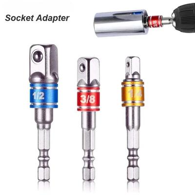 3uds Adaptador de Extensión de Vaso para Atornillador de Impacto Convertidor Extendido Taladro Eléctrico Hexagonal a Alta Velocidad Tuerca Cuadrado Macho Llave 1/4 3/8 1/2