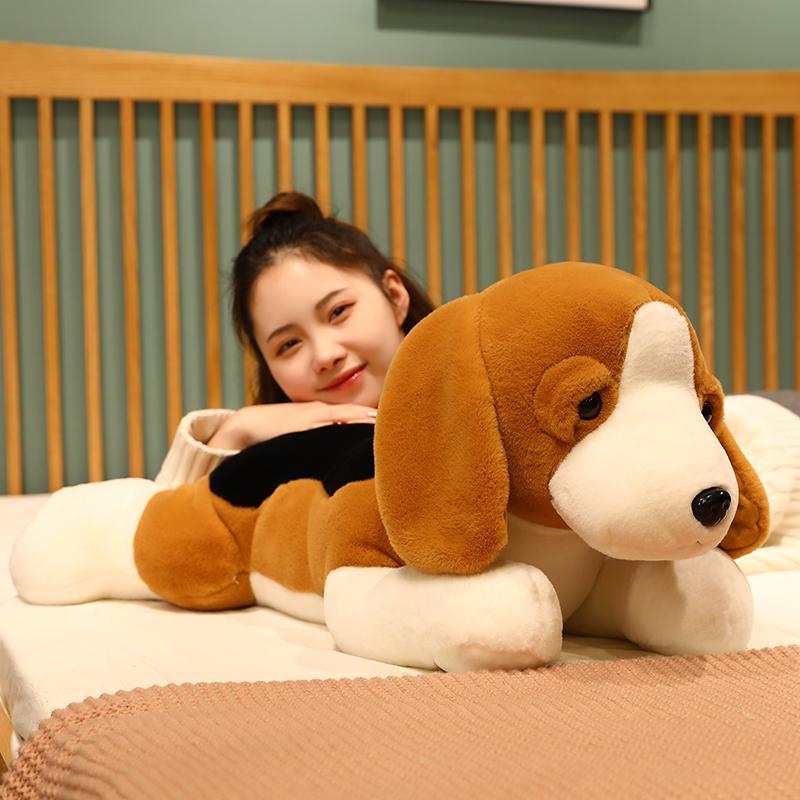 1 pezzo 40/60/80 cm Peluche Carini di Beagle Giocattoli Morbidi Animali di Peluche Bambole Cane Cuscino Peluche da Dormire Compagno per Bambini Neonati